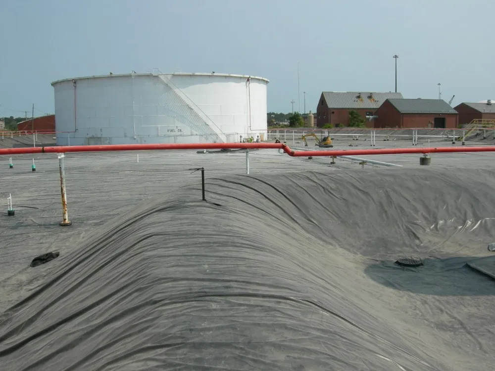 Installed pond containment liner