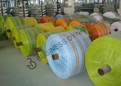 PP woven fabric rolls in various colours